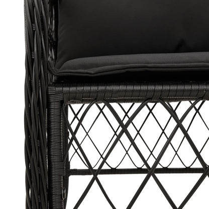 Tuinset poly rattan 9 Zwart Glas