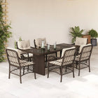 Tuinset 7-delig poly rattan bruin met kussens