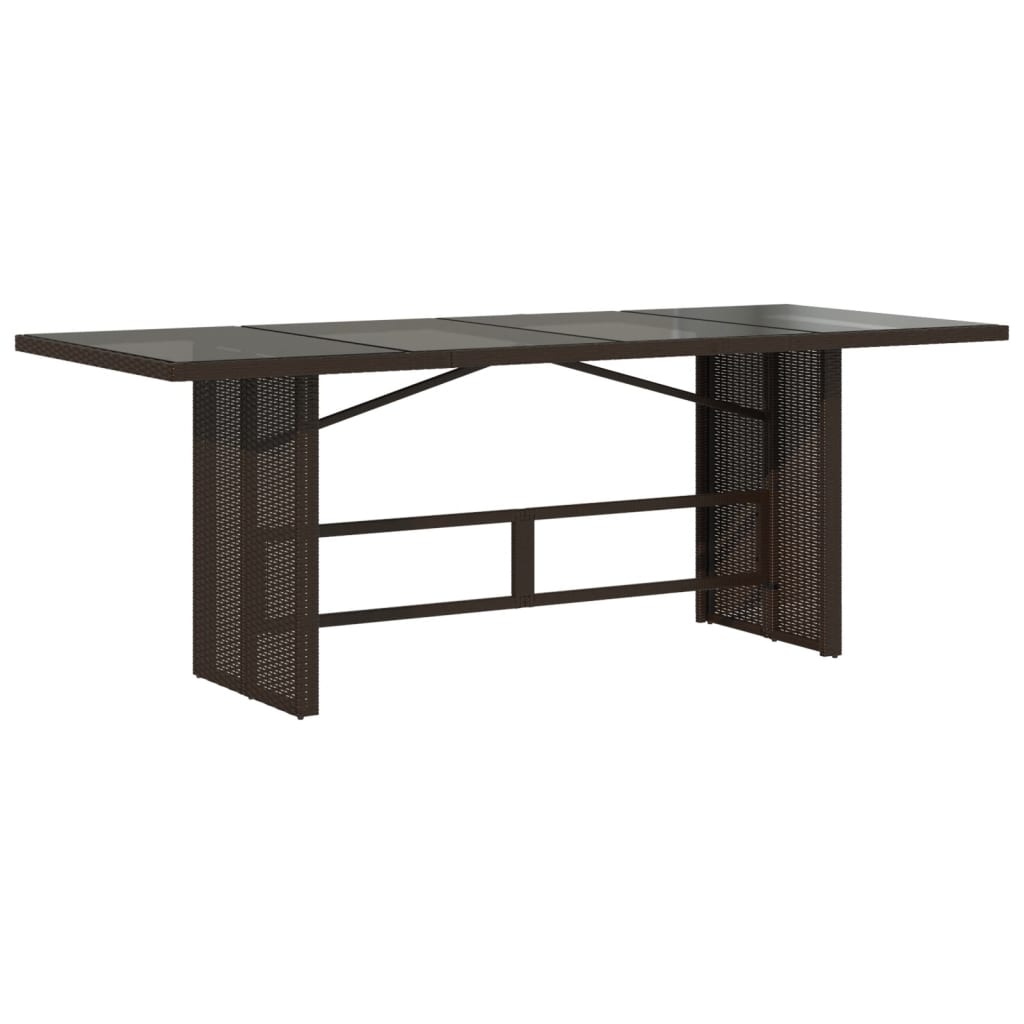 -Delige Tuinset Met Kussens Poly Rattan Bruin en crème Glas 9
