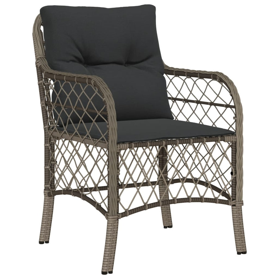 Tuinset met kussens poly rattan 7 Grijs Glas