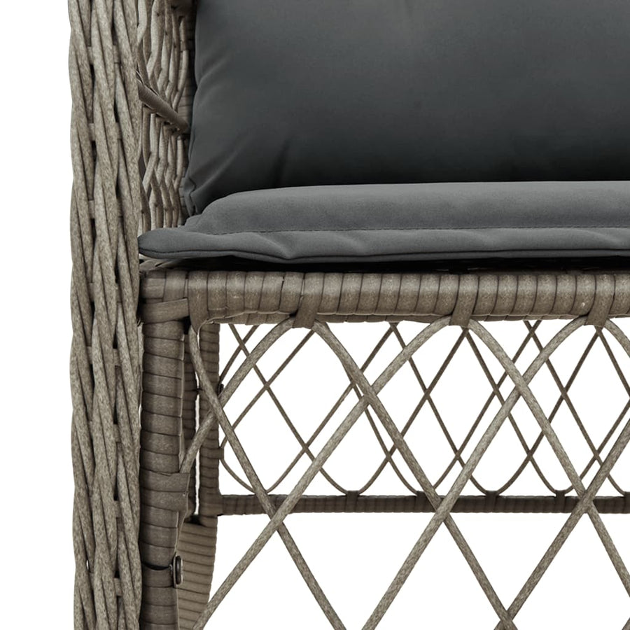 Tuinset met kussens poly rattan 7 Grijs Glas