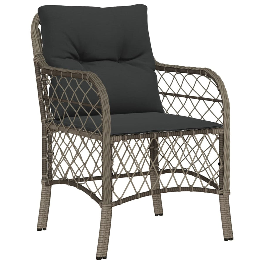 Tuinset met kussens poly rattan 9 Grijs Glas