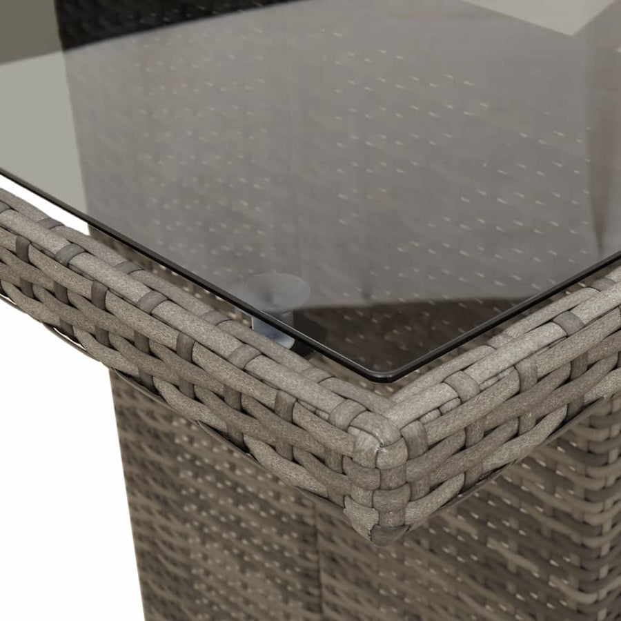 Tuinset met kussens poly rattan 9 Grijs Glas