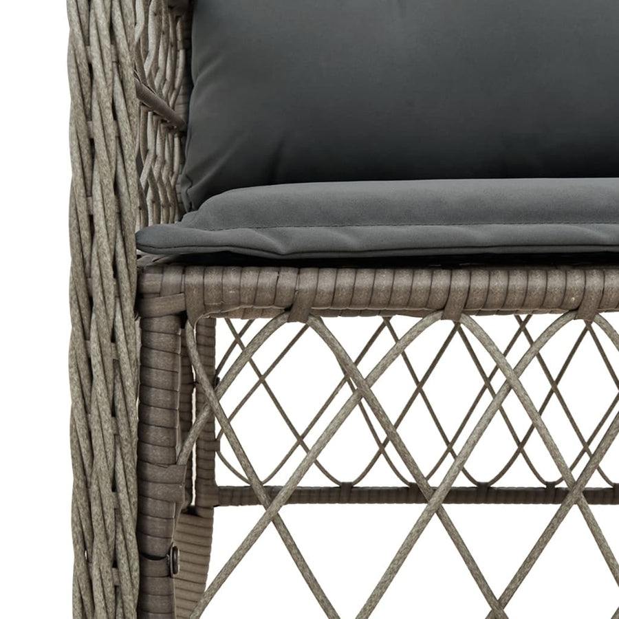 Tuinset met kussens poly rattan 9 Grijs Hout