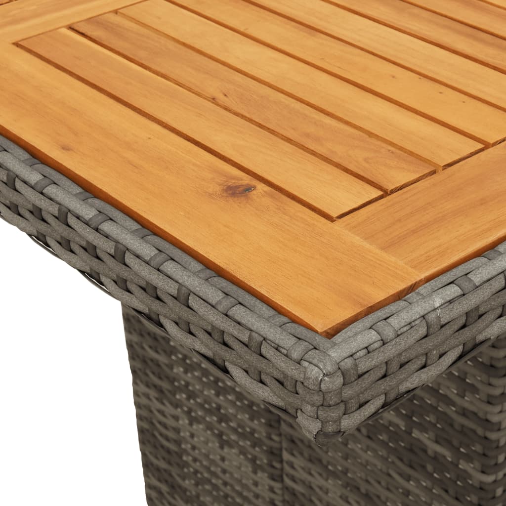 Tuinset met kussens poly rattan 9 Grijs Hout