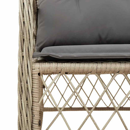9-Delige Tuinset Met Kussens Poly Rattan 8 Gemengd beige Hout