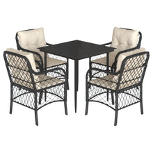 5-Delige Tuinset Met Kussens Poly Rattan Zwart
