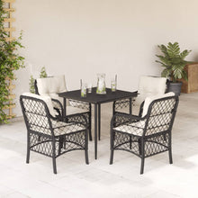 5-Delige Tuinset Met Kussens Poly Rattan Zwart