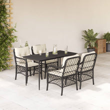 5-Delige Tuinset Met Kussens Poly Rattan Zwart