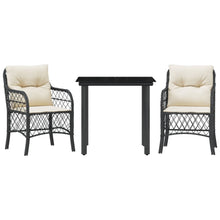 3-Delige Bistroset Met Kussens Poly Rattan Zwart