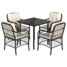 5-Delige Tuinset Met Kussens Poly Rattan Zwart