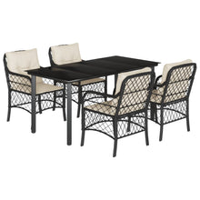 5-Delige Tuinset Met Kussens Poly Rattan Zwart
