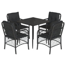 5-Delige Tuinset Met Kussens Poly Rattan Zwart
