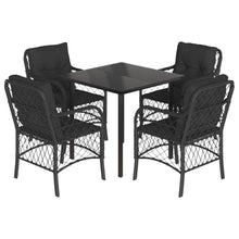 5-Delige Tuinset Met Kussens Poly Rattan Zwart