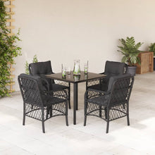 5-Delige Tuinset Met Kussens Poly Rattan Zwart