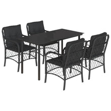 5-Delige Tuinset Met Kussens Poly Rattan Zwart