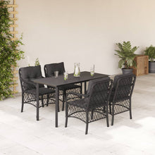 5-Delige Tuinset Met Kussens Poly Rattan Zwart