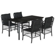 5-Delige Tuinset Met Kussens Poly Rattan Zwart