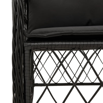 5-Delige Tuinset Met Kussens Poly Rattan Zwart