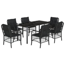 7-Delige Tuinset Met Kussens Poly Rattan Zwart