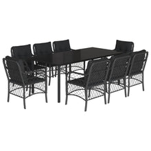 9-Delige Tuinset Poly Rattan Zwart 8 200 cm tafellengte