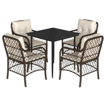 5-Delige Tuinset Met Kussens Poly Rattan Bruin