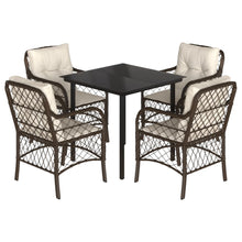 5-Delige Tuinset Met Kussens Poly Rattan Bruin