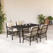 5-Delige Tuinset Met Kussens Poly Rattan Bruin