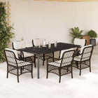 7-piece Poly Rattan Garden Set with Cushions Brown