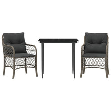 3-Delige Bistroset Met Kussens Poly Rattan Grijs