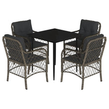 5-Delige Tuinset Met Kussens Poly Rattan Grijs