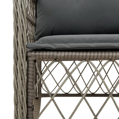 5-Delige Tuinset Met Kussens Poly Rattan Grijs