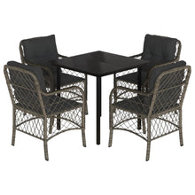 5-Delige Tuinset Met Kussens Poly Rattan Grijs