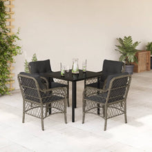 5-Delige Tuinset Met Kussens Poly Rattan Grijs