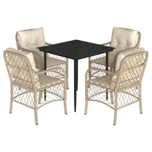 5-Delige Tuinset Met Kussens Poly Rattan Beige