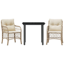 3-Delige Bistroset Met Kussens Poly Rattan Beige