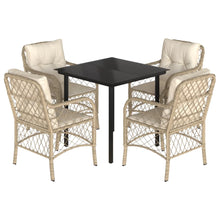 5-Delige Tuinset Met Kussens Poly Rattan Beige