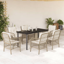 7-Delige Tuinset Met Kussens Poly Rattan Beige