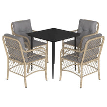 5-Delige Tuinset Met Kussens Poly Rattan Gemengd Beige