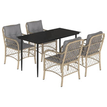 5-Delige Tuinset Met Kussens Poly Rattan Gemengd Beige