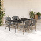 Tuinset 5-delig poly rattan gemengd beige