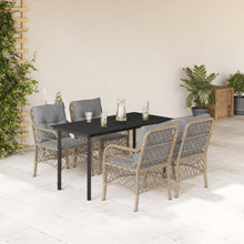 5-Delige Tuinset Met Kussens Poly Rattan Gemengd Beige
