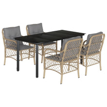 5-Delige Tuinset Met Kussens Poly Rattan Gemengd Beige