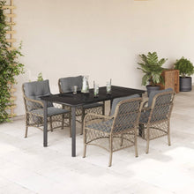 5-Delige Tuinset Met Kussens Poly Rattan Gemengd Beige