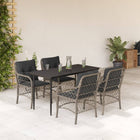 5-piece Garden Lounge Set with cushions poly rattan light grey