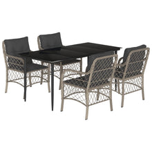 5-Delige Tuinset Met Kussens Poly Rattan Lichtgrijs