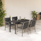 5-piece Garden Lounge Set with cushions poly rattan light grey