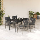 5-piece Garden Lounge Set with cushions poly rattan light grey