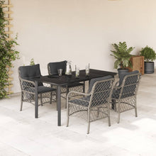 5-Delige Tuinset Met Kussens Poly Rattan Lichtgrijs