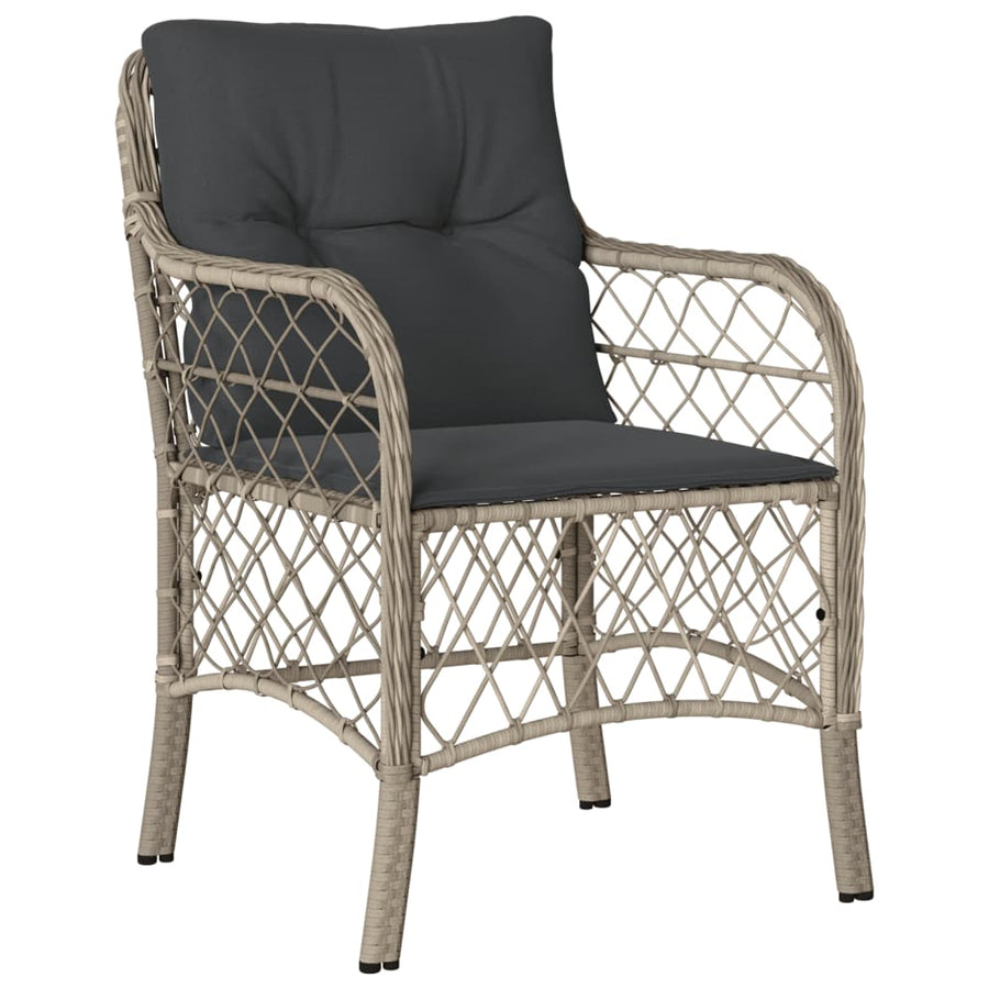 7-Delige Tuinset Met Kussens Poly Rattan Grijs